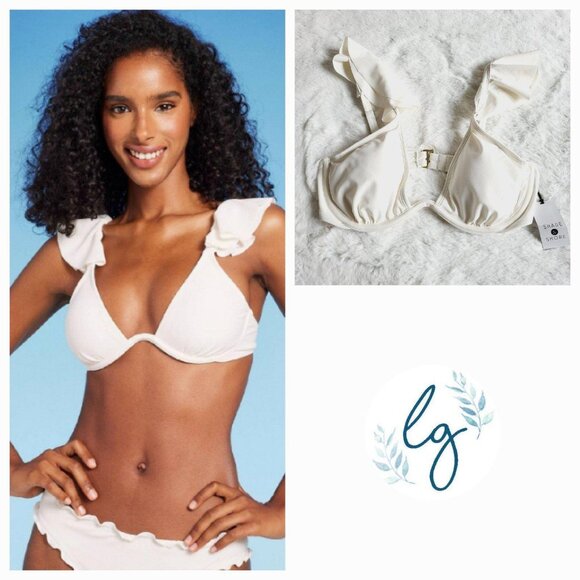 Shade & Shore Other - Shade & Shore, Women's Ruffle Continuous Underwire Bikini Top, BT7-CF